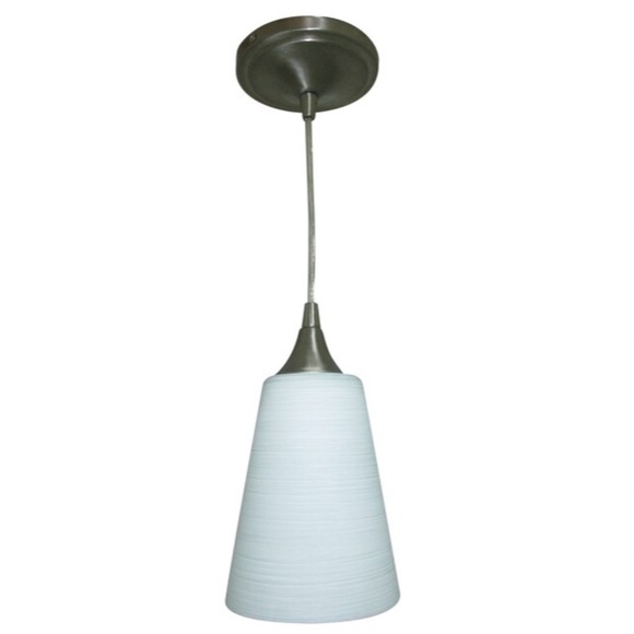 NIB Portfolio Polished Nickel Transitional Cone Mini Pendant Light - Picture 1 of 7